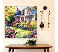 Diamond Painting Adulte Jardin, 5D DIY Broderie Diamant Kit Complet Été, Peinture Diamant Artisanat Strass Point de Croix Painting pour Adultes Débutant, Decoration Maison, Cadeau Femme 30x30cm G8-436