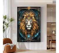 Diamond Painting Adulte Kit Complet Animal Diamond-Painting Lion 5D Broderie Diamant Painting Enfant Peinture Diamant Enfant Loisirs Créatifs Adultes pour Decoration Murale,Cadeau Femme 40x50cm 0M-690