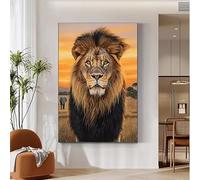 Diamond Painting Adulte Kit Complet Lion Diamond-Painting Animal 5D Broderie Diamant Painting Enfant Peinture Diamant Enfant Loisirs Créatifs Adultes pour Decoration Murale,Cadeau Femme 30x40cm 0M-732