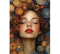 Diamond Painting Adulte Klimt Peinture Diamant Débutant, 5D Femme Diamant Painting Kit Complet, DIY Loisirs Créatifs Adultes Point de Croix Broderie Kit Complet, pour Décoration Maison 50x70 cm K-7767