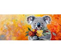 Diamond Painting Adulte, Koala Diamond Painting Fleur Broderie Diamant 5D DIY Diamant Cristal Strass Point de Croix Loisirs Créatifs Adultes pour Tableau Decoration Murale, Cadeau 80x160 cm -yym26030N