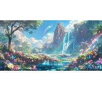 Diamond Painting Adulte La cascade, Diamond Painting Enfant Rainbow, Activité Manuelle Adulte, Broderie Diamant Grand Format, Perle Diamant Kit, Strass Point de Croix Kit, Murale Décor 50x100cm p-621