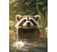Diamond Painting Adulte Lac Diamond Painting Enfant, 5D Animal Peinture Diamant Kit Broderie, DIY Cristal Point de Croix Loisirs Créatifs Adultes, pour Maison Murale Décoration 60x80 cm K-8038