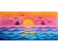 Diamond Painting Adulte Le bateau, Diamond Painting La mouette Enfant DéButant Kits, Peinture Diamant Activité Manuelle Adulte, Canevas Diamant Artisanat, Automne Maison DéCoration 90x180cm g-113