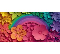 Diamond Painting Adulte Le Rainbow, Diamond Painting Fleurs Enfant DéButant Kits, Peinture Diamant Activité Manuelle Adulte, Canevas Diamant Artisanat, Adapté à Automne Maison DéCoration 90x180cm g-35