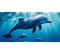 Diamond Painting Adulte, Les dauphins Peinture Diamant Set, DIY Diamant Painting Kit Complet, Diamond Cristal Perle Broderie Point de Croix Art Set Pour La Décoration Murale à La Maison 100x200cm b323
