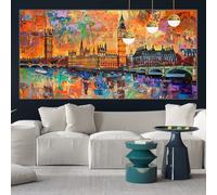 Diamond Painting Adulte Londres Diamond Painting Grand Format 30x60cm Kit Broderie Diamant Ville Peinture Diamant Kit Complet Square Accessoires, Bricolage Strass Cristal pour Décoration Maison y-w141