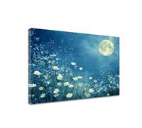 Diamond Painting Adulte Lune Diamond Painting Fleur 5D DIY Peinture Diamant Point De Croix Broderie Diamant Kit Complet, Cristal Enfant Débutant Art Set pour Decoration Chambre 40x50cm N6-1084