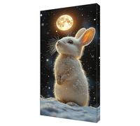Diamond Painting Adulte, Lune Lapin Grande 25x50cm Diamond Painting Accessoires, 5D DIY Enfant Diamant Cristal Art Broderie Artisanat Set, Loisirs Créatifs Adultes, Décoratio Murale D'intérieur J-975