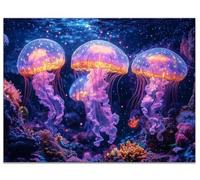 Diamond Painting Adulte Méduse, 5D Diamond Painting Corail Kit Broderie Diamant Complet Kit 30x40CM Peinture Diamant Adulte Débutants DIY Point de Croix Cristal Art pour Noel Decoration Chambre Y9-742