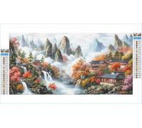 Diamond Painting Adulte Montagne Diamant Painting Enfant Arbre Broderie Diamant Peinture Kit Complet Accessoires, 5D DIY Point de Croix Strass Toile Artisanat, Decoration Murale Cadeau 20x40cm G1-837