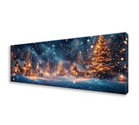 Diamond Painting Adulte Noël Peinture Diamant Paysage Broderie Diamant Kit Complet, Diamond Painting Grand Format 30x90 cm, DIY 5D Cristal Broderie Point de Croix Art pour Decoration Maison W0-434