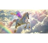 Diamond Painting Adulte nuage Diamond Painting Enfant, 5D Peinture Diamant licorne Strass Point de Croix Broderie Diamant Kit Complet, pour Noël Décoration Murale Maison, Cadeaux Femmes 40x90cm L-1484