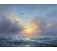 Diamond Painting Adulte Océan Diamond Painting 30x20 cm, Paysage Peinture Diamant Débutant DIY 5D Broderie Diamant Kit Complet, Strass Point de Croix Loisirs Créatifs pour Decoration Maison F0-842