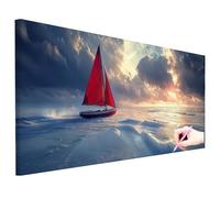 Diamond Painting Adulte Océan Diamond-Painting Grande Taille 250x100cm Peinture Diamant Bateau Activité Manuelle Adulte Tableau Perle Diamant Cristal Point de Croix Cadeau Femme Decoration Murale U-71