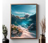 Diamond Painting Adulte, OcéAn Peinture Diamant Set Ciel DIY Diamant Painting Kit Complet, Diamond Cristal Perle Broderie Point de Croix Art Set Pour La Décor Murale à La Maison (80x100cm) JPF F-U