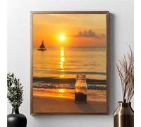 Diamond Painting Adulte, OcéAn Peinture Diamant Set Coucher De Soleil DIY Diamant Painting Kit Complet, Diamond Cristal Perle Broderie Point de Croix Art Set Cadeaux pour Femmes (70x95cm) JPF R-5