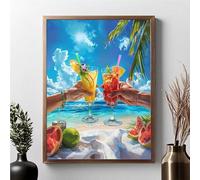 Diamond Painting Adulte, OcéAn Peinture Diamant Set Fruit DIY Diamant Painting Kit Complet, Diamond Cristal Perle Broderie Point de Croix Art Set Pour La Décor Murale à La Maison (70x95cm) JPF W-2
