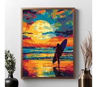 Diamond Painting Adulte, OcéAn Peinture Diamant Set Paysage DIY Diamant Painting Kit Complet, Diamond Cristal Perle Broderie Point de Croix Art Set Pour La Décor Murale à La Maison 30x40cm JPF 2-A