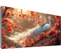 Diamond Painting Adulte Paon, Diamond Painting Enfant Fleur, 5D Bricolage Kit Broderie Loisirs Créatifs Adultes, Peinture Diamant Enfant pour Débutants Maison Décoration Cadeaux 70x140cm C2-547