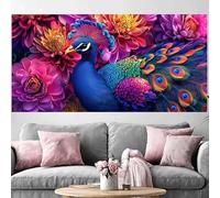Diamond Painting Adulte Paon Grand Diamond Painting 80x240cm,2026 Nouveau DIY Crystal Art Fleur 5D Full Dril Rhinestone Canvas Broderie Cross Stitch Peinture Diamant pour Beginner Décoration O-338G