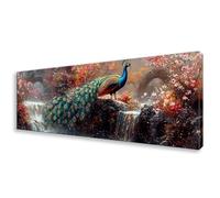 Diamond Painting Adulte Paon Peinture Diamant Cascade Broderie Diamant Kit Complet, Diamond Painting Grand Format 100x300 cm, DIY 5D Cristal Broderie Point de Croix Art pour Decoration Maison W0-374