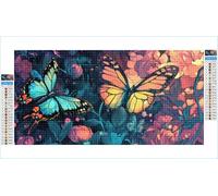 Diamond Painting Adulte Papillon Diamant Painting Enfant Rétro Broderie Diamant Peinture Kit Complet Accessoires, 5D Point de Croix Strass Toile Artisanat, Decoration Murale Cadeau 100x200cm G1-276