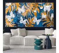 Diamond Painting Adulte Papillon Diamond Painting Grand Format 30x60cm Kit Broderie Diamant Feuilles Peinture Diamant Kit Complet Square Accessoires,Strass Cristal pour Décoration Murale Maison y-w191