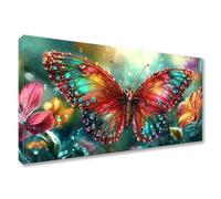 Diamond Painting Adulte Papillon Peinture Diamant Adulte Grand Format 55x110cm, DIY 5D Animal Diamond Painting Enfant Cristal Point de Croix Broderie Kit pour Decoration Murale, Cadeau Femme Y0-91