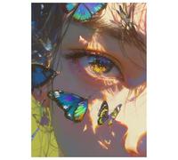 Diamond Painting Adulte, Papillon Peinture Diamant Kit Complet, DIY Broderie Diamant Point de Croix, 5D Strass Mosaïque Painting pour Débutants, Maison Décor Cadeaux, (Affronter) 25x30 cm L-Y550