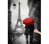 Diamond Painting Adulte Paris Peinture Diamant Adulte, 5D DIY Diamond Painting Kit Complet Romantique, Broderie Diamant Cristal Point de Croix pour Débutants, Décoration Murale Maison, 60x80 cm, J-59