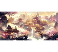 Diamond Painting Adulte pavillon, Diamond Painting Enfant Paysage, Activité Manuelle Adulte, Broderie Diamant Grand Format, Perle Diamant Kit, Strass Point de Croix Kit, Murale Décor, 35x70cm p-738