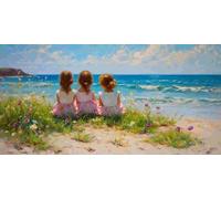 Diamond Painting Adulte, Paysage chevaux Peinture Diamant Set, DIY Diamant Painting Kit Complet, Diamond Cristal Perle Broderie Point de Croix Art Set Pour La Décor Murale à La Maison 90x180cm b-255