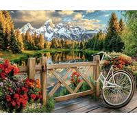 Diamond Painting Adulte Paysage Diamond Painting Enfant, 5D Peinture Diamant Lac Strass Point de Croix Broderie Diamant Kit Complet, pour Noël Décoration Murale Maison Cadeaux 20 x 30 cm C-2462