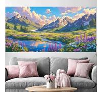 Diamond Painting Adulte Paysage Grand Diamond Painting 100x300cm,2026 Nouveau DIY Crystal Art Vallée De La Rivière 5D Full Dril Rhinestone Canvas Broderie Cross Stitch Peinture Diamant Beginner O-324G