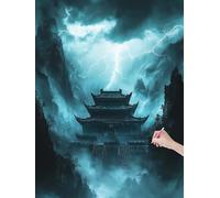 Diamond Painting Adulte Paysage Peinture Diamant Adulte, 5D DIY Diamond Painting Kit Complet Halloween, Broderie Diamant Cristal Point de Croix pour Débutants, Décoration Murale Maison, 50x70 cm, W-27