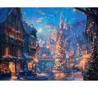 Diamond Painting Adulte, Peinture Diamant Arbre De Noël,5D Diamond painting Le Village DIY Activité Manuelle Adulte Peinture Diamant Kit Complet, pour Débutants Home Office Décoration 90x120cm W0J-460