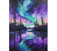 Diamond Painting Adulte, Peinture Diamant Le Ciel Étoilé,5D Diamond painting Forêt DIY Activité Manuelle Adulte Peinture Diamant Kit Complet, pour Débutants Home Office Décoration 70x90cm W0J-280