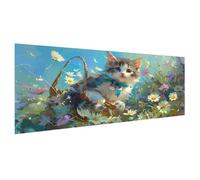Diamond Painting Adulte Petit Format 20x10cm, 5D Diamond Painting Chat Peinture Diamant Enfant Marguerite Broderie Diamant Kit Complet Accessoires, Loisirs Créatifs Adultes, Decoration Chambre X2-238