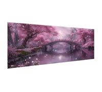 Diamond Painting Adulte Petit Format 80x40cm, 5D Diamond Painting Fleurs cerisier Peinture Diamant Enfant Pont Broderie Diamant Kit Complet, Loisirs Créatifs Adultes, Decoration Chambre, Cadeau X2-172