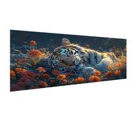 Diamond Painting Adulte Petit Format 80x40cm, 5D Diamond Painting Tigre Peinture Diamant Enfant Fleur Broderie Diamant Kit Complet Accessoires, Loisirs Créatifs Adultes, Decoration Chambre X2-248