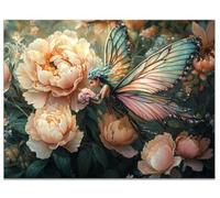 Diamond Painting Adulte Pivoine, 5D Diamond Painting Elfe Kit Broderie Diamant Complet Kit 70x50 cm Peinture Diamant Adulte Débutants DIY Point de Croix Cristal Art pour Noel Decoration Chambre Y9-510