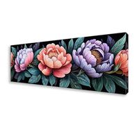 Diamond Painting Adulte Pivoine Peinture Diamant Fleur Broderie Diamant Kit Complet, Diamond Painting Grand Format 20x60 cm, DIY 5D Cristal Broderie Point de Croix Art pour Decoration Maison W0-330