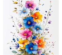Diamond Painting Adulte Plante, 5D DIY Broderie Diamant Kit Complet Rose, Peinture Diamant Artisanat Strass Point de Croix Canevas Painting pour Adultes, Tableau Decoration Murale 35x35cm y-z465
