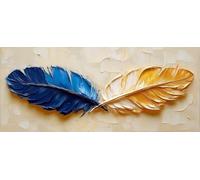 Diamond Painting Adulte, Plume Diamond Painting RêVe Peinture Diamant 5D DIY Complète Rond Diamant Strass Point de Croix Cristal Paint Activité Manuelle pour Decoration Chambre 40x80 CM -hjw26040L
