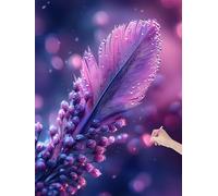 Diamond Painting Adulte Plume Peinture Diamant Adulte, 5D DIY Diamond Painting Kit Complet Fleurs, Broderie Diamant Cristal Point de Croix Kit pour Débutants, Décoration Murale Maison, 30x40 cm, Q-47