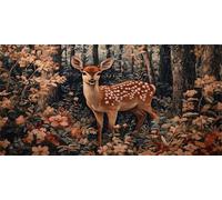 Diamond Painting Adulte RéTro, Cerf Peinture Diamant, 5D Full Drill Point de Croix Activité Manuelle Adulte Fabrication de Mosaïques, Diamond Painting Kit Complet, Cadeau Femme 20x40cm X-266