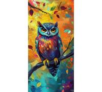 Diamond Painting Adulte Rêve - 5D Diamant Painting Hibou, DIY Broderie Diamant Kit Complet, Canevas Diamant Paintings Débutant, Décoration Murale et Chambre, Idée Cadeau Femme et Mamie 60x120cm 0u-320
