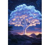 Diamond Painting Adulte Set Arbre, 5D Diamond Painting Enfant, Lumineux Forage Complet Point de Croix Cristal Art, Applicable Intérieur Murale Décor, Automne Festivals Madame Cadeaux 90x120cm w-690