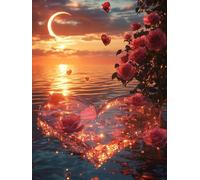 Diamond Painting Adulte Set Forme De Coeur, Diamond Painting Enfant, Oeuvre D'Art Complet Point de Croix Cristal Art, Applicable Intérieur Murale Décor, Automne Festivals Madame Cadeaux 90x120cm w-799
